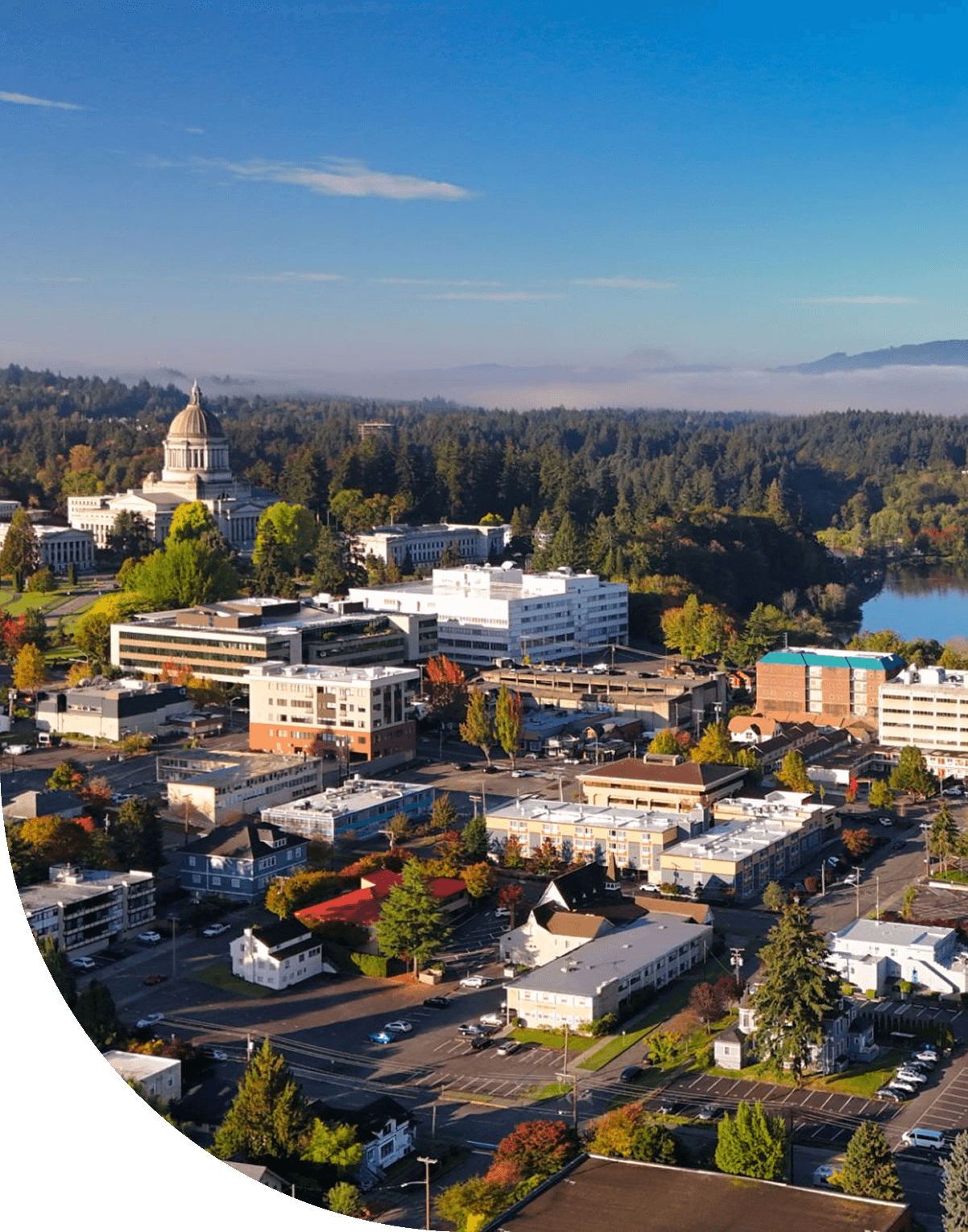 Overhead shot of Olympia Washington