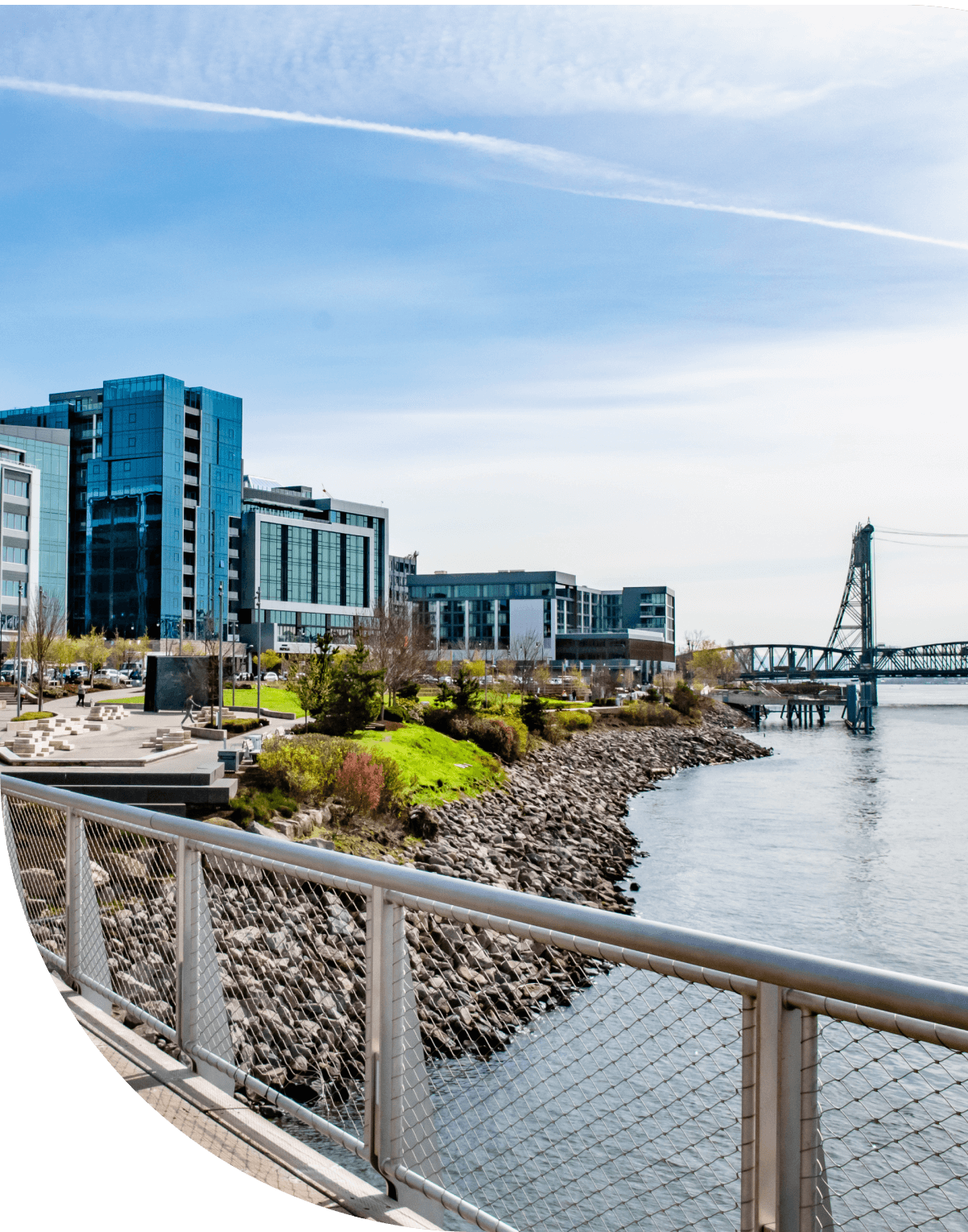 Vancouver Waterfront Pathway Along Park in Vancouver Washington